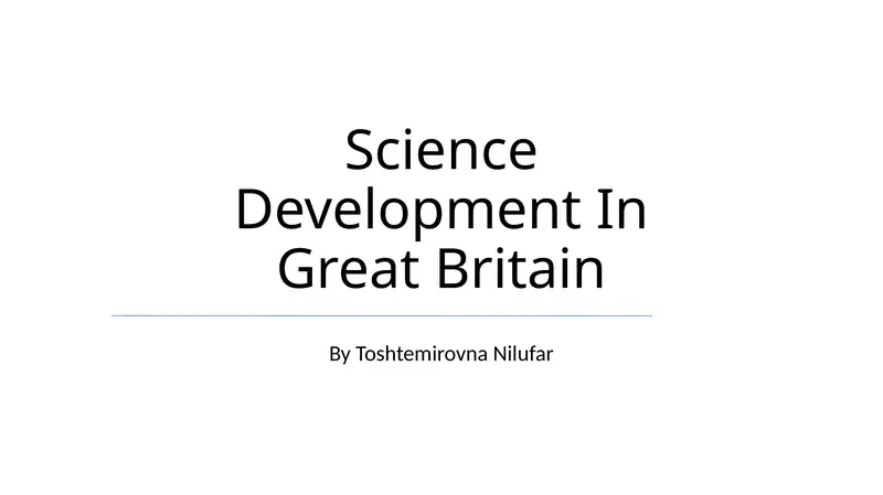 Science Development In Great Britain