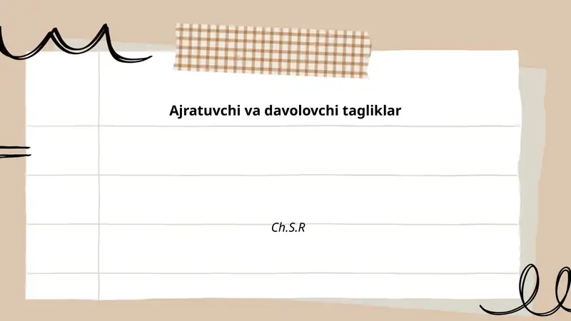 Ajratuvchi va davolovchi tagliklar