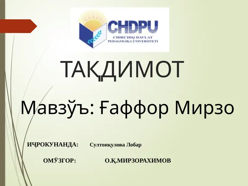 Ғаффор Мирзо