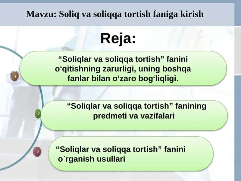 Soliq va soliqqa tortish faniga kirish