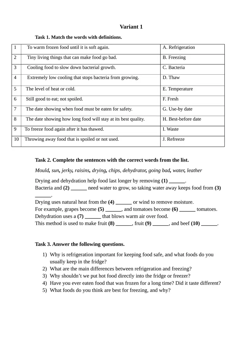 Task 1. Match the words with definitions