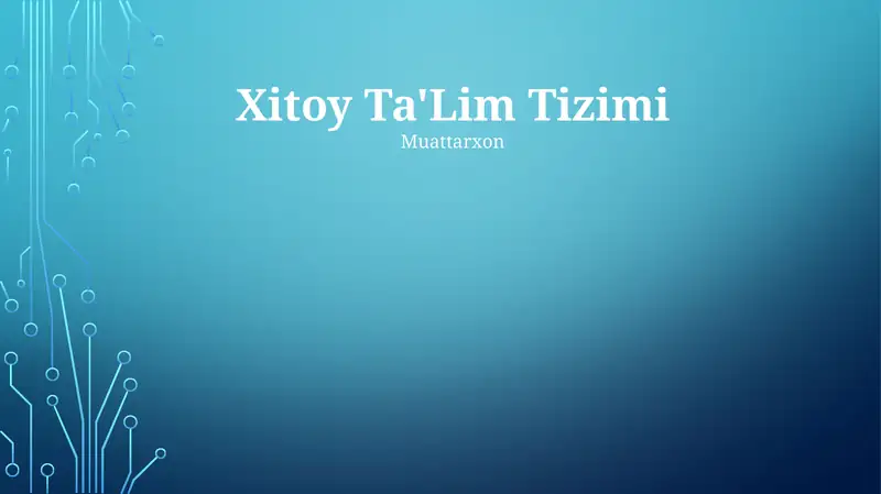 Xitoy Ta'Lim Tizimi