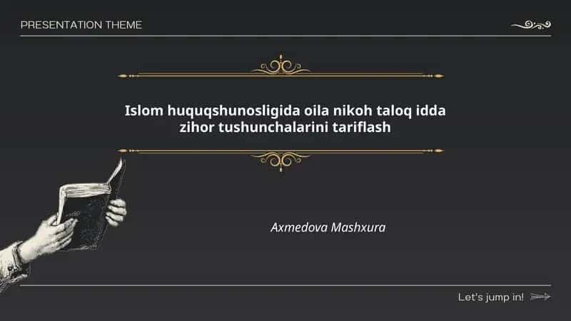 Islom Huquqshunosligida Oila Nikoh Taloq Idda Zihor Tushunchalarini Tariflash