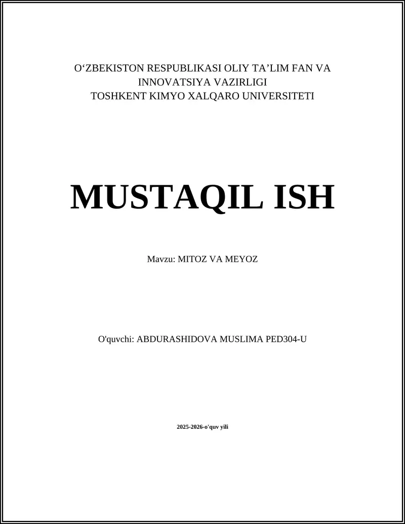 MITOZ VA MEYOZ