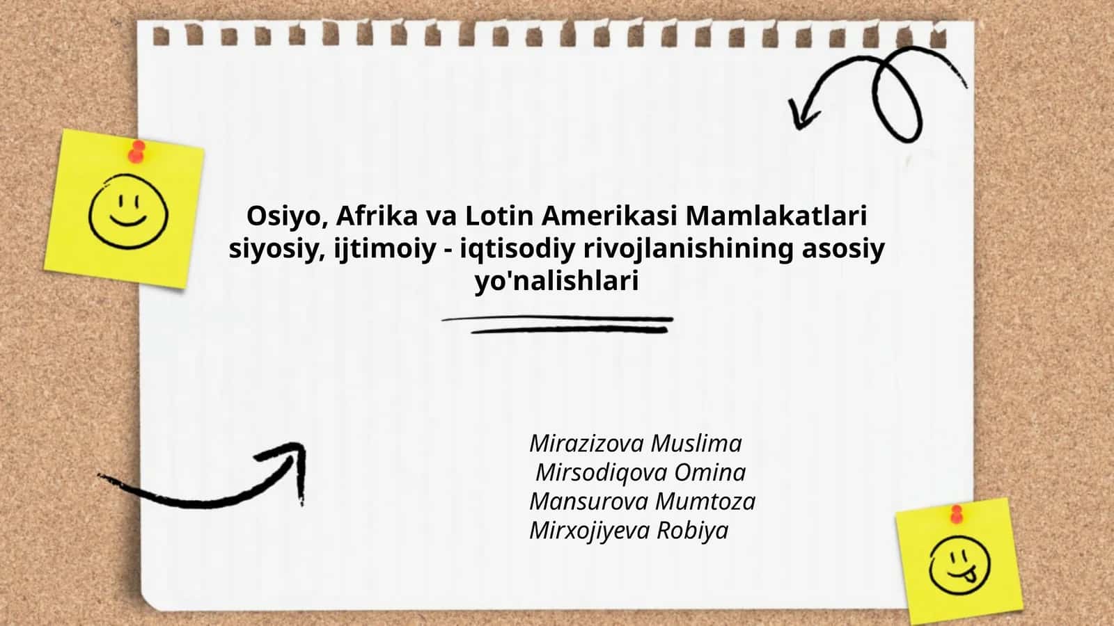 Osiyo, Afrika va Lotin Amerikasi Mamlakatlari siyosiy, ijtimoiy - iqtisodiy rivojlanishining asosiy yo'nalishlari