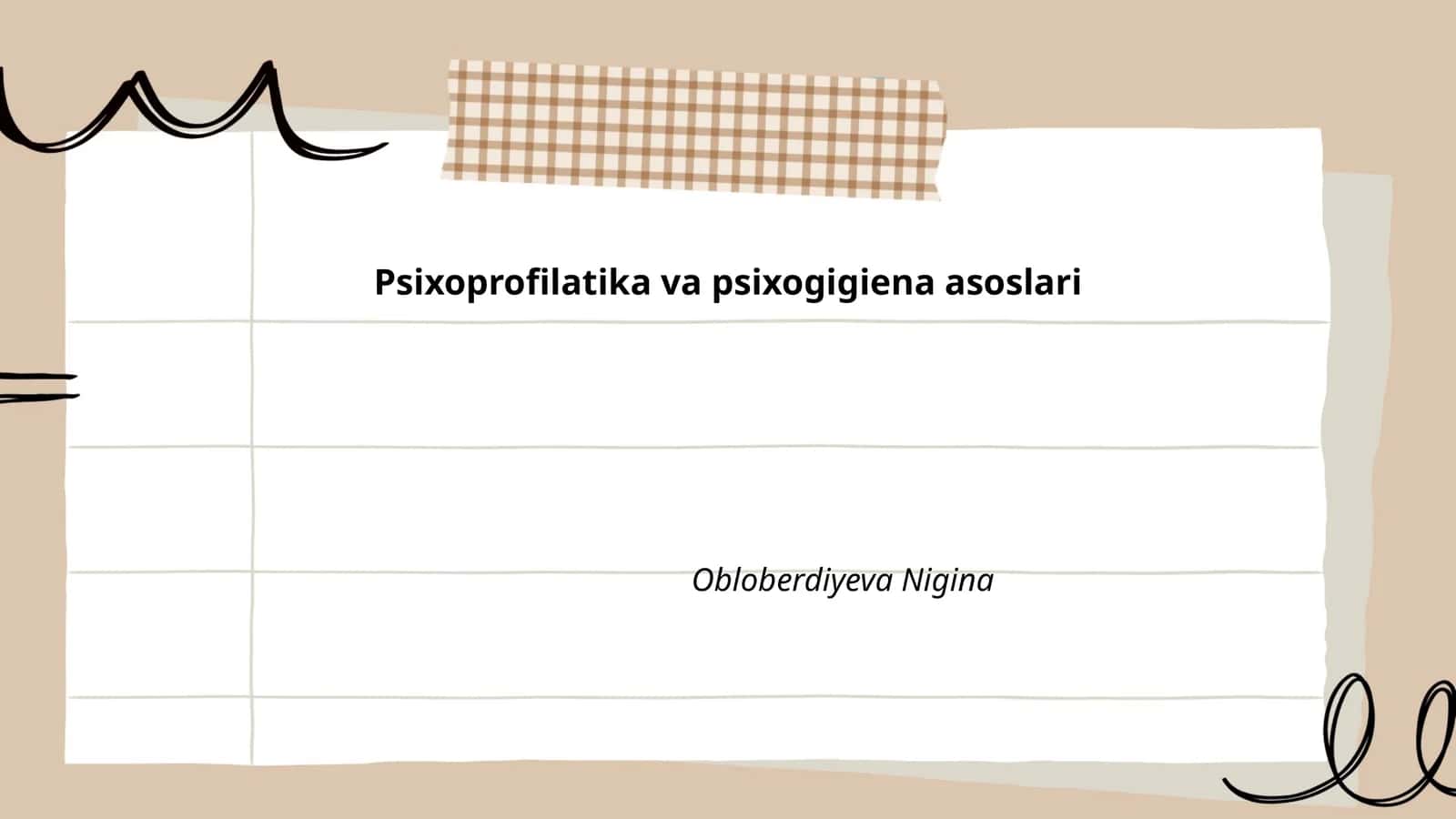 Psixoprofilatika va psixogigiena asoslari