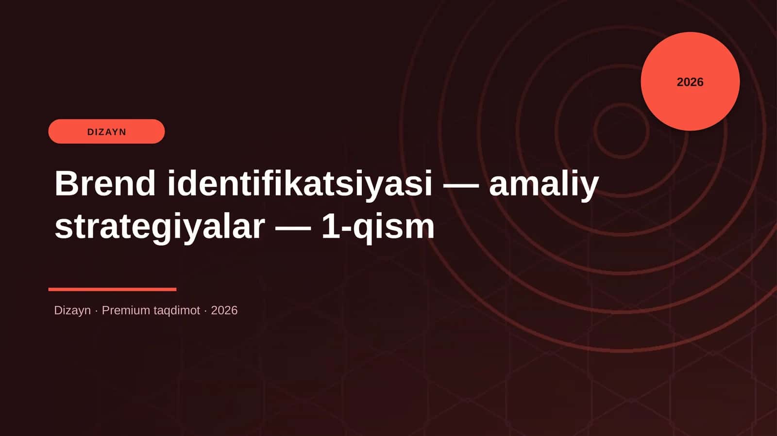 Brend identifikatsiyasi — amaliy strategiyalar — 1-qism