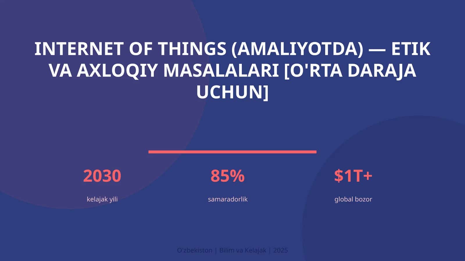 Internet of Things (amaliyotda) — etik va axloqiy masalalari [o'rta daraja uchun]
