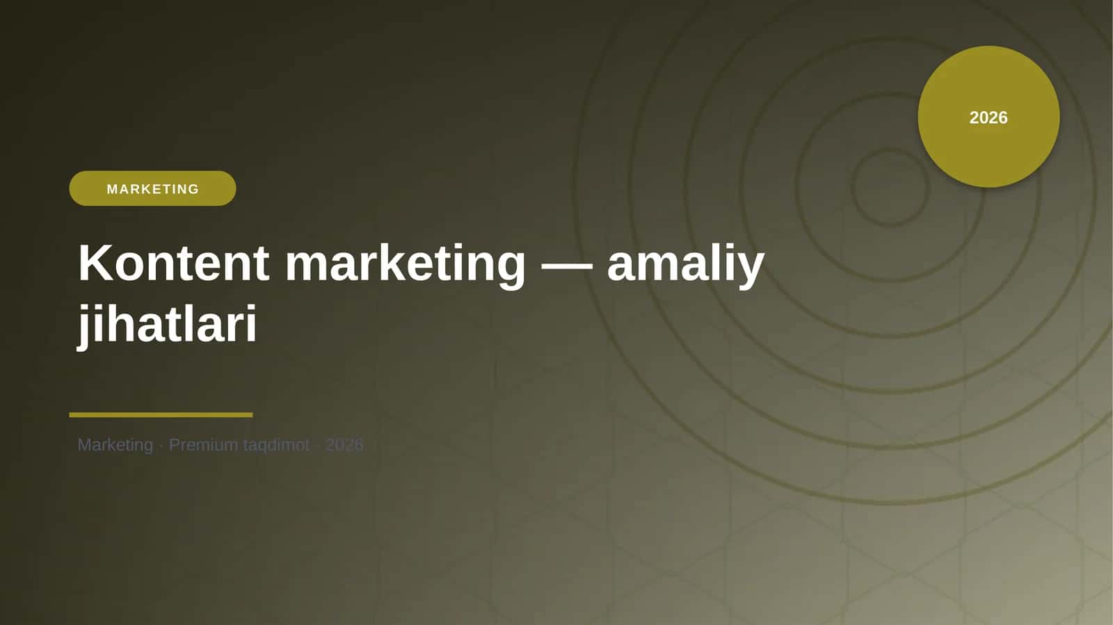 Kontent marketing — amaliy jihatlari
