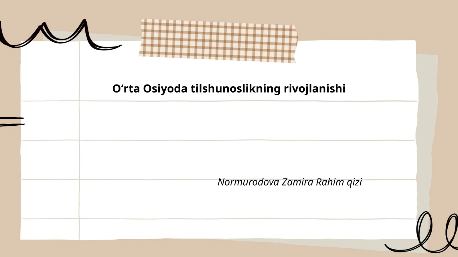 Oʻrta Osiyoda tilshunoslikning rivojlanishi