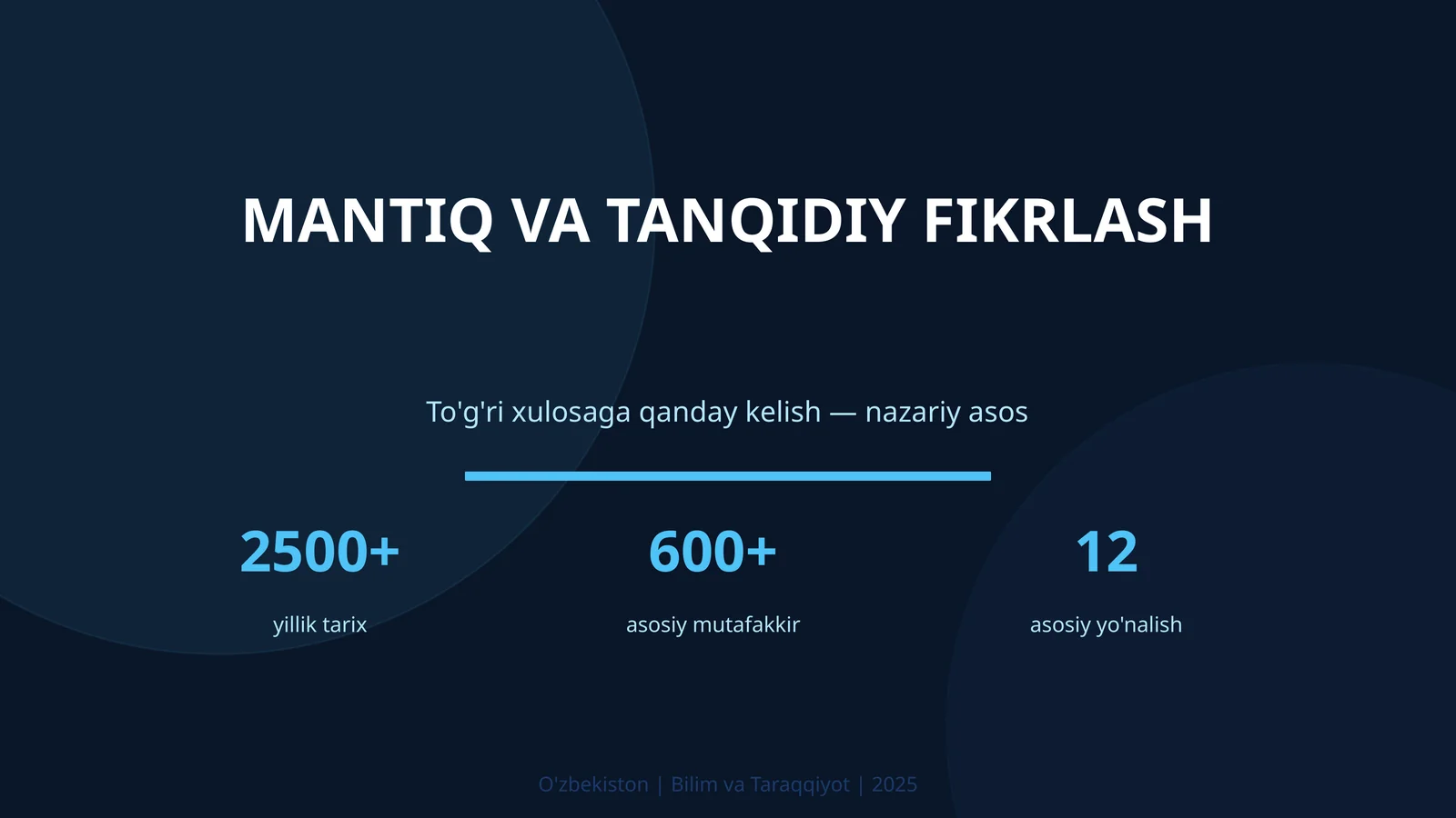 Mantiq va tanqidiy fikrlash