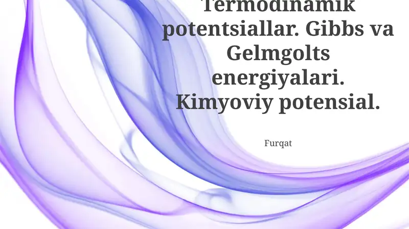 Kimyoviy Potensial
