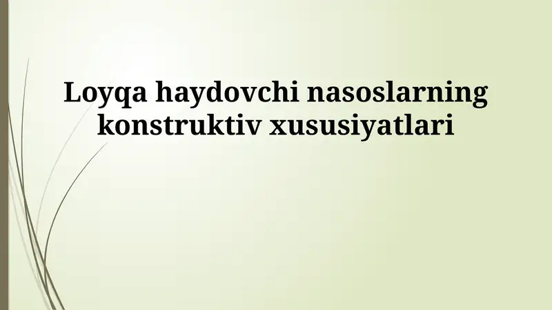 Loyqa haydovchi nasoslar