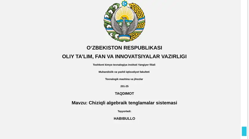 Chiziqli algebraik tenglamalar sistemasi