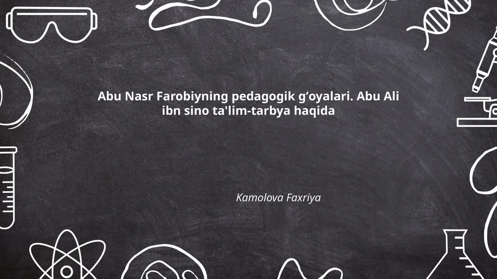 Abu Nasr Fārobiyning pedagogik gʻoyalari