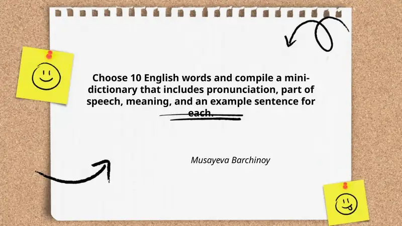 Mini-dictionary: 10 common everyday nouns