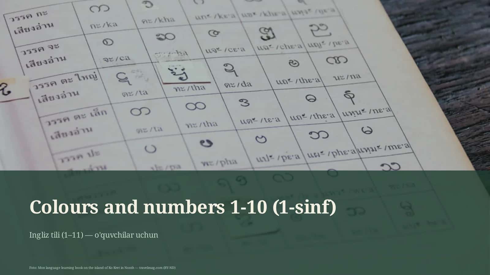 Colours and numbers 1-10 (1-sinf)