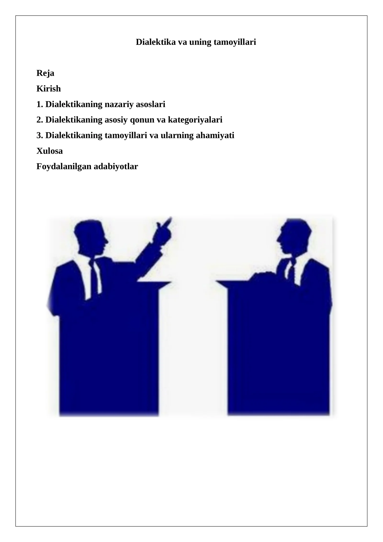 Dialektika va uning tamoyillari