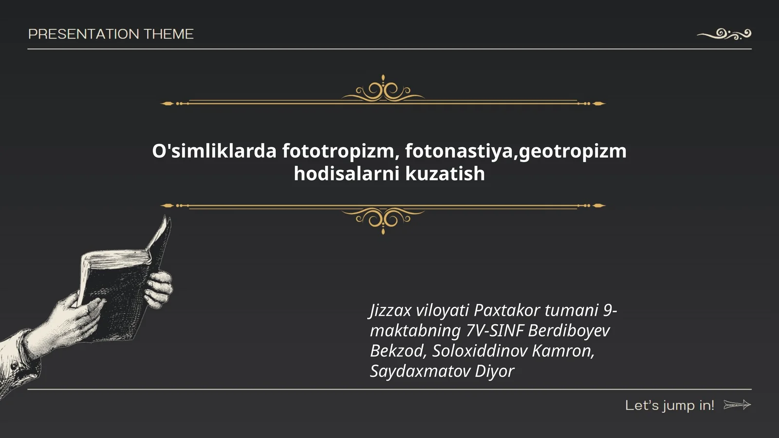 O'simliklarda fototropizm, fotonastiya,geotropizm hodisalarni kuzatish