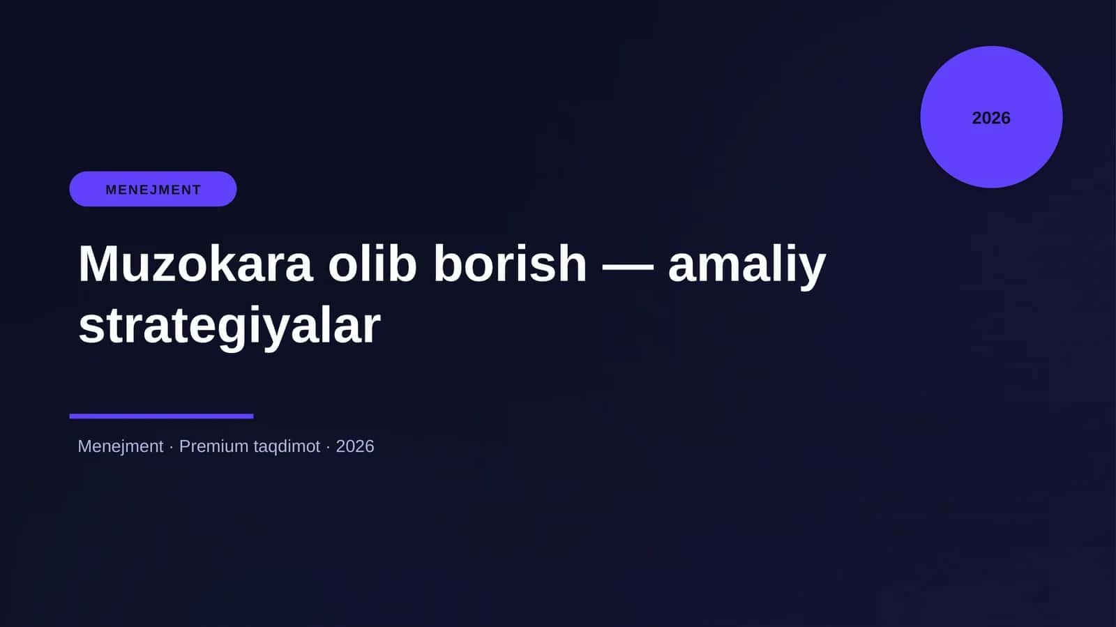 Muzokara olib borish — amaliy strategiyalar