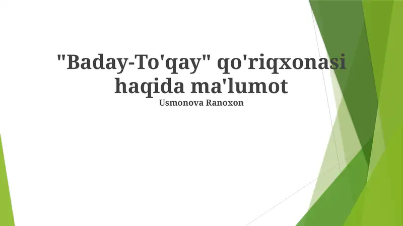 Baday-To'qay qo'riqxonasi