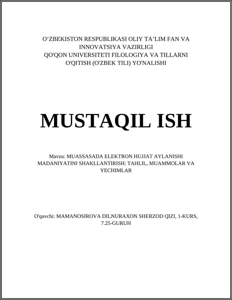 Elektron Hujjat Aylanishi Madaniyati