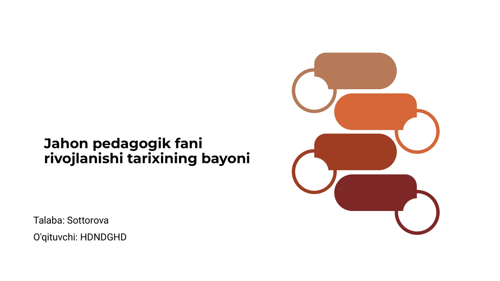 Jahon pedagogik fani rivojlanishi tarixining bayoni
