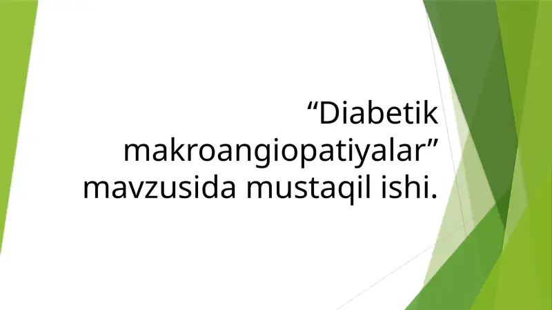 Diabetik makroangiopatiyalar
