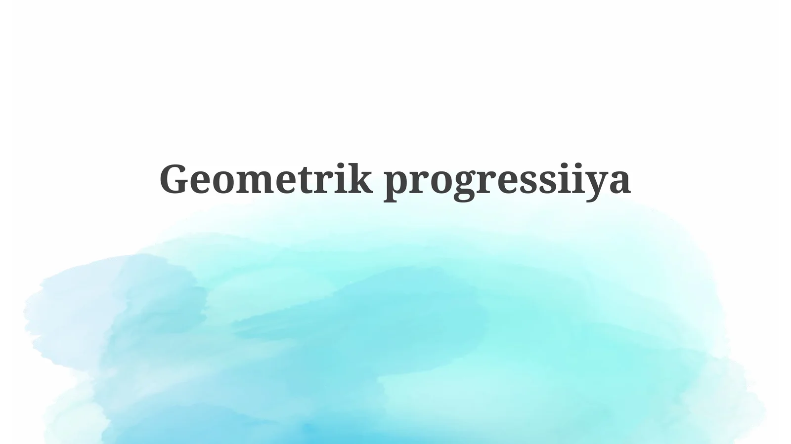 Geometrikprogressiiya