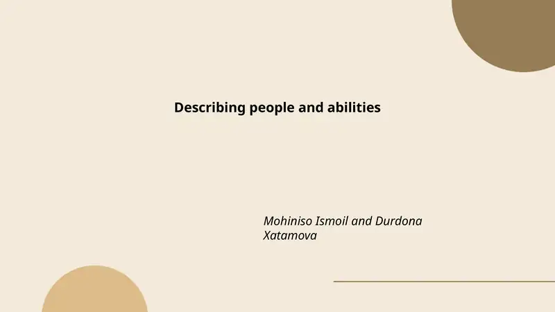 Describing people and abilities