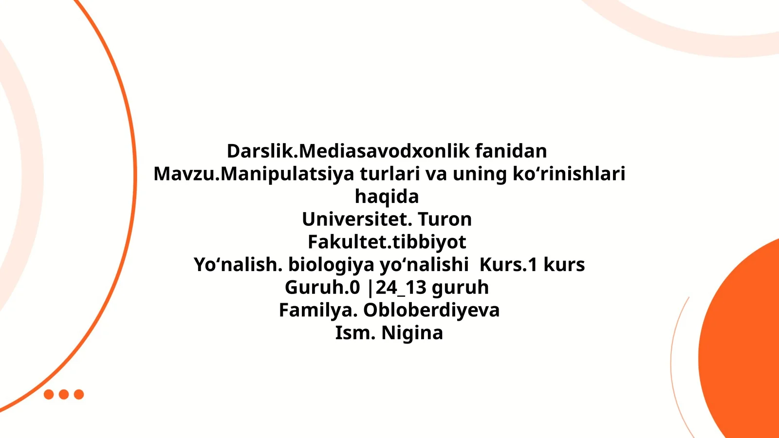 Manipulatsiya turlari va uning koʻrinishlari haqida