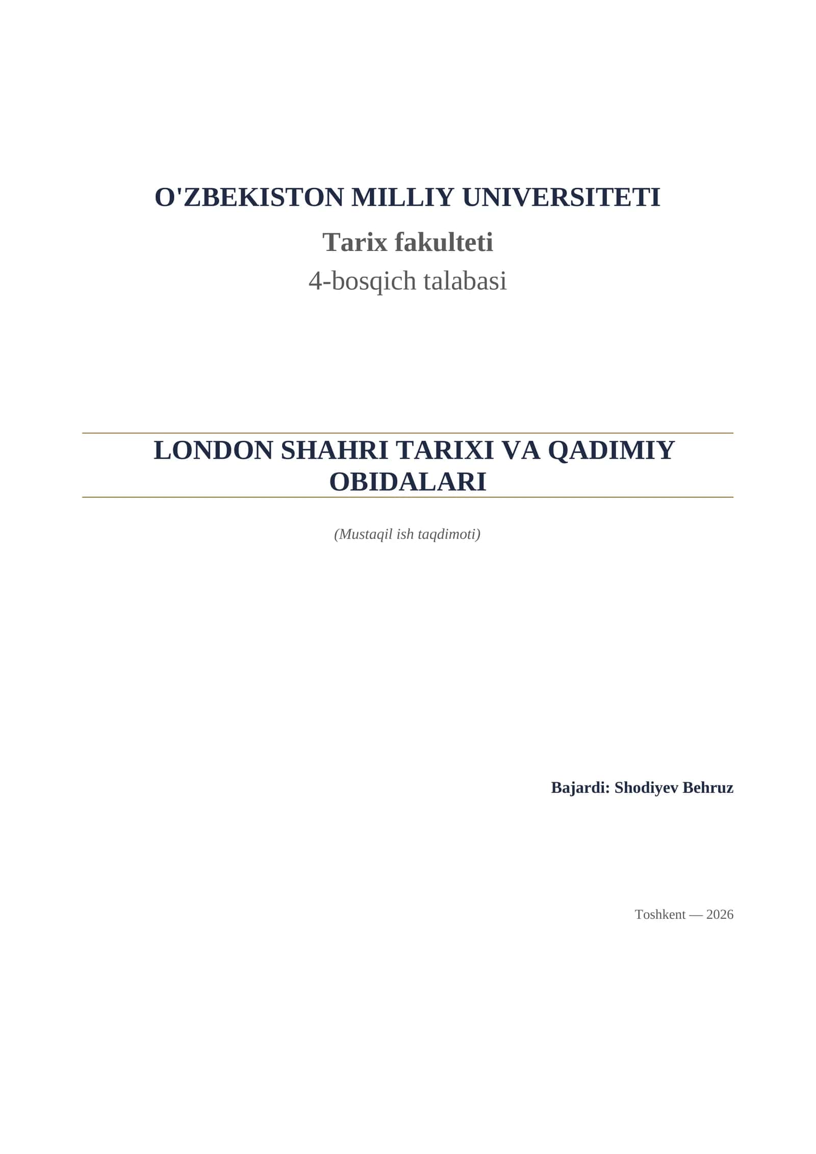 London shahri tarixi