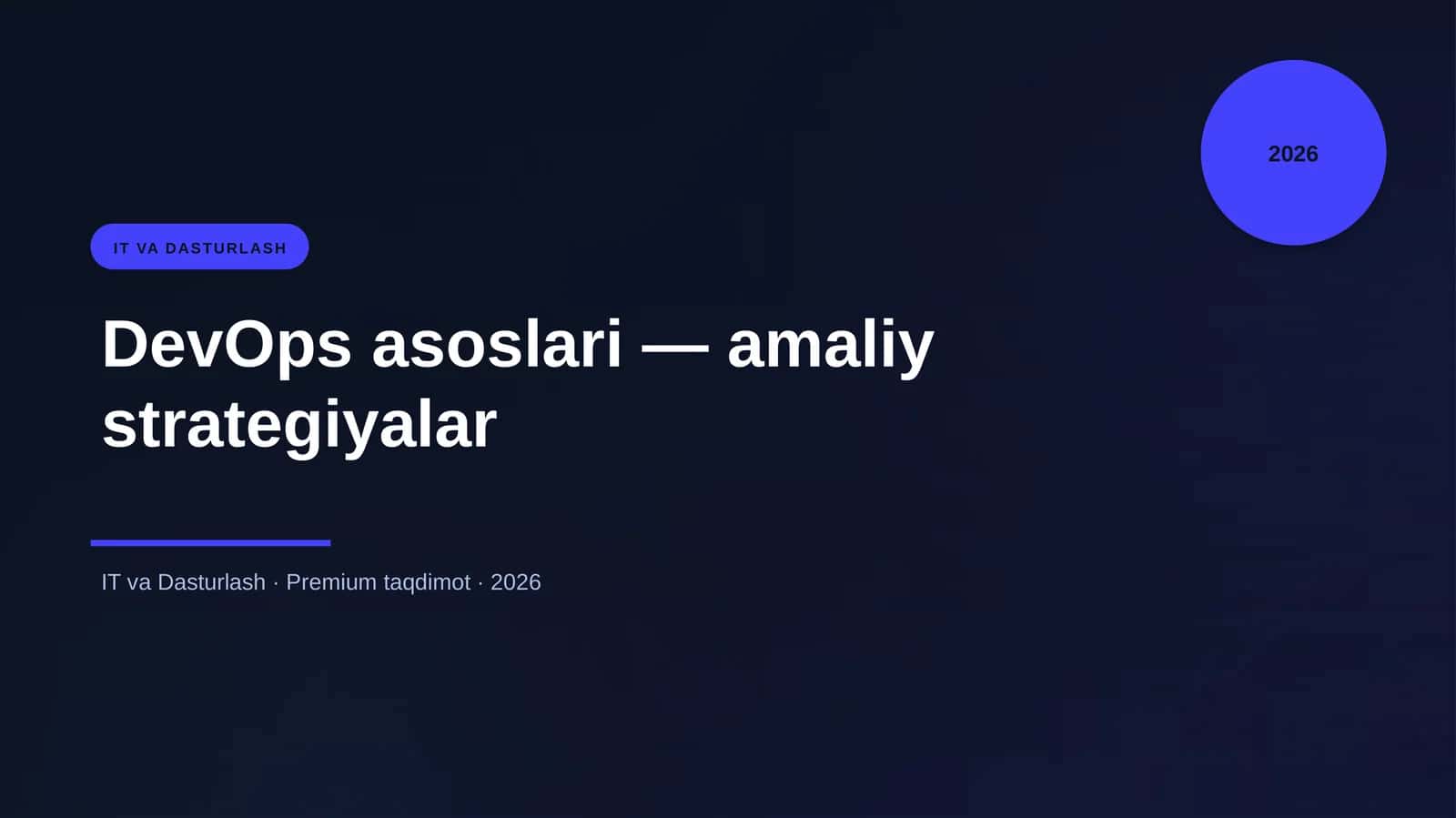 DevOps asoslari — amaliy strategiyalar