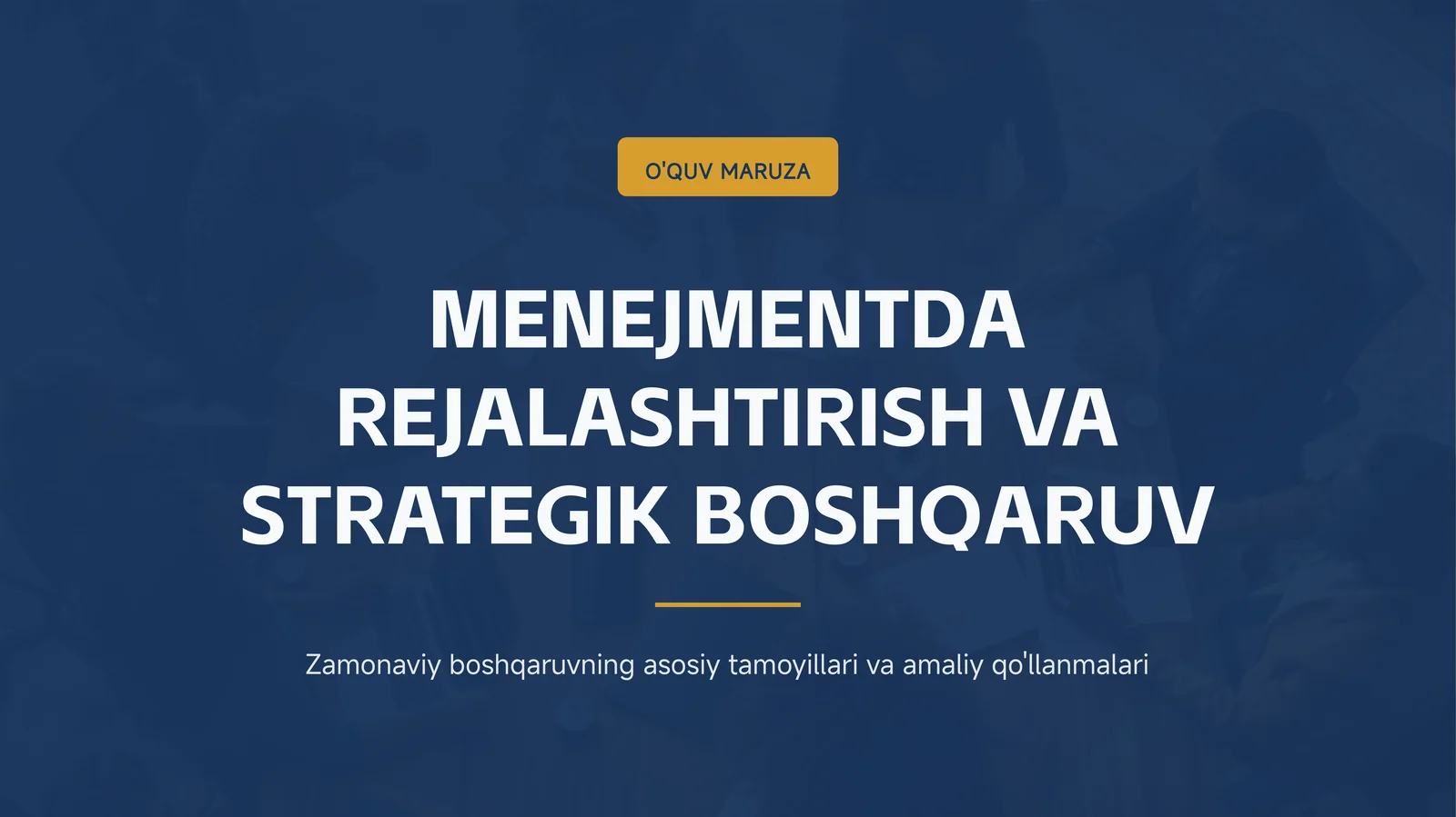 Menejmentda strategik rejalashtirish