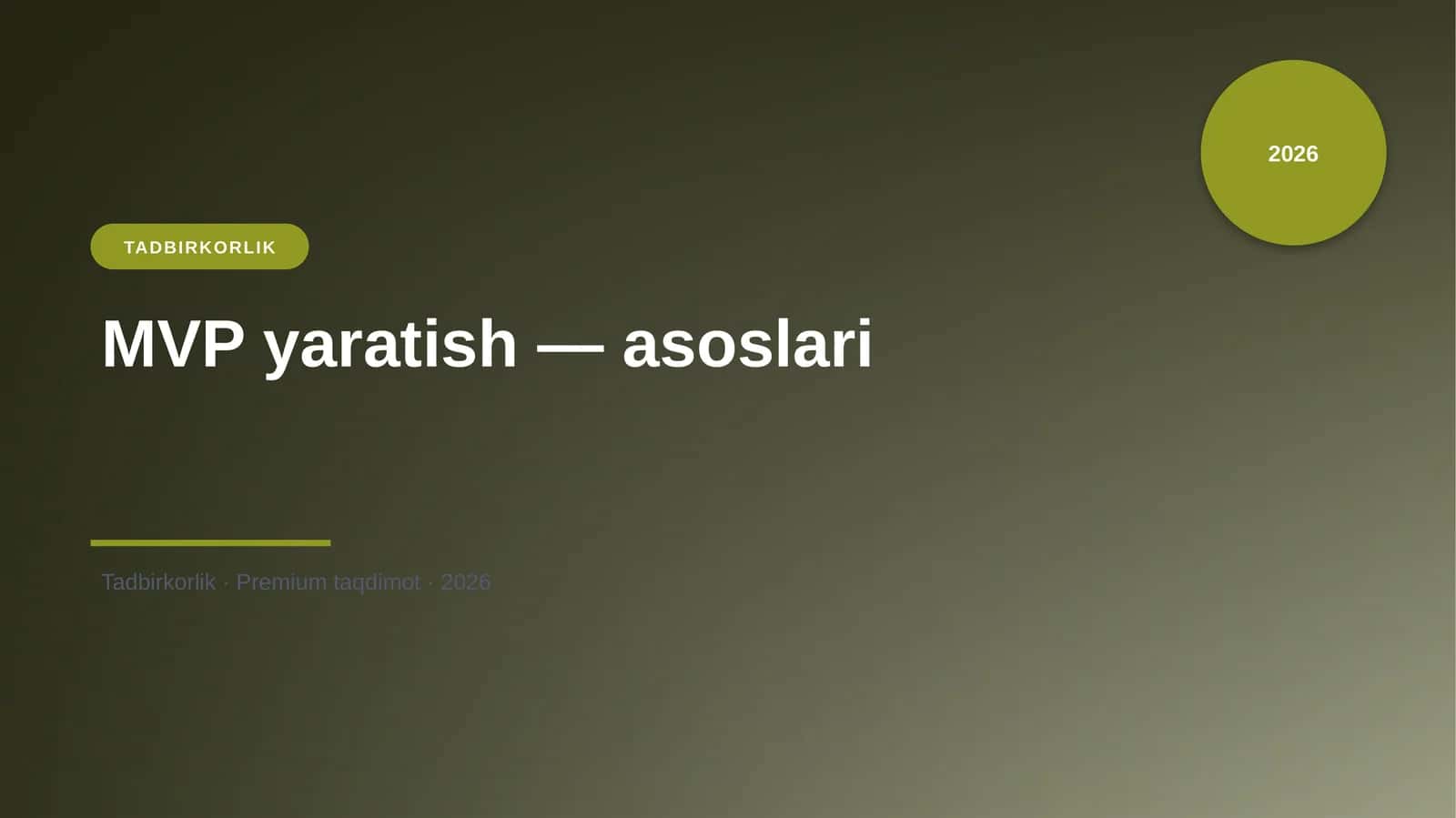 MVP yaratish — asoslari