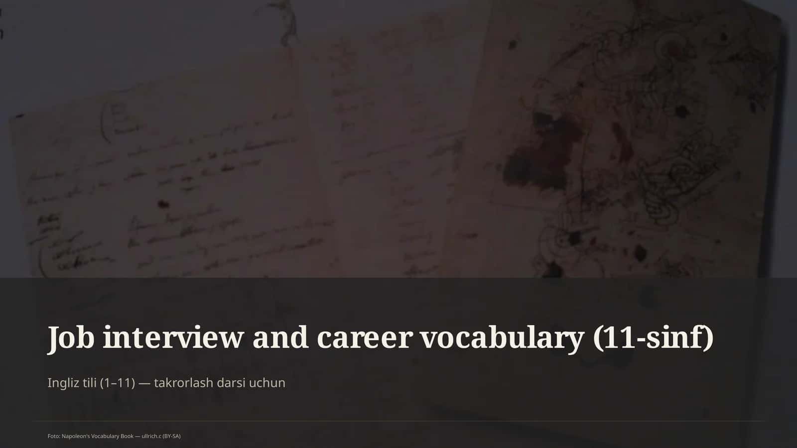 Job interview and career vocabulary (11-sinf)