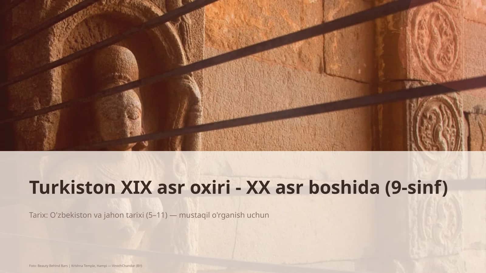 Turkiston XIX asr oxiri - XX asr boshida (9-sinf)