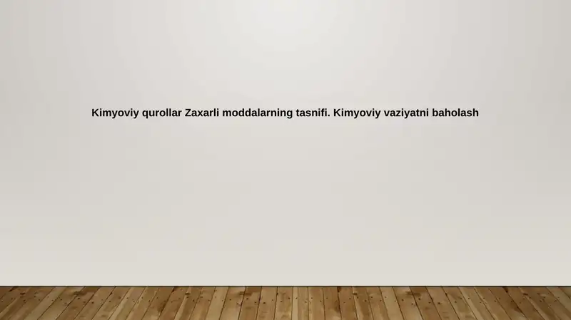 Kimyoviy qurollar