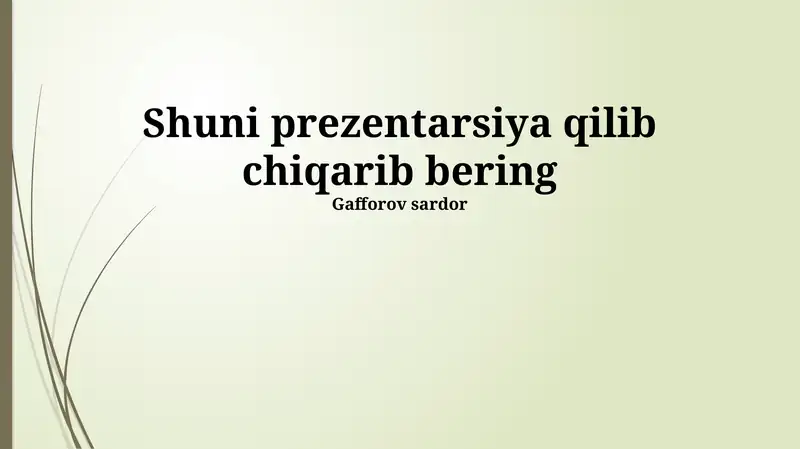 Taqdimot tuzilishi va vizual materiallar