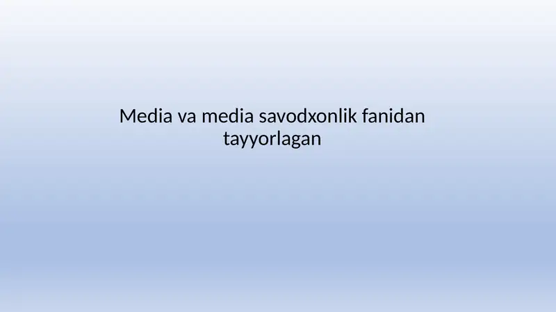 Media Savodxonlik