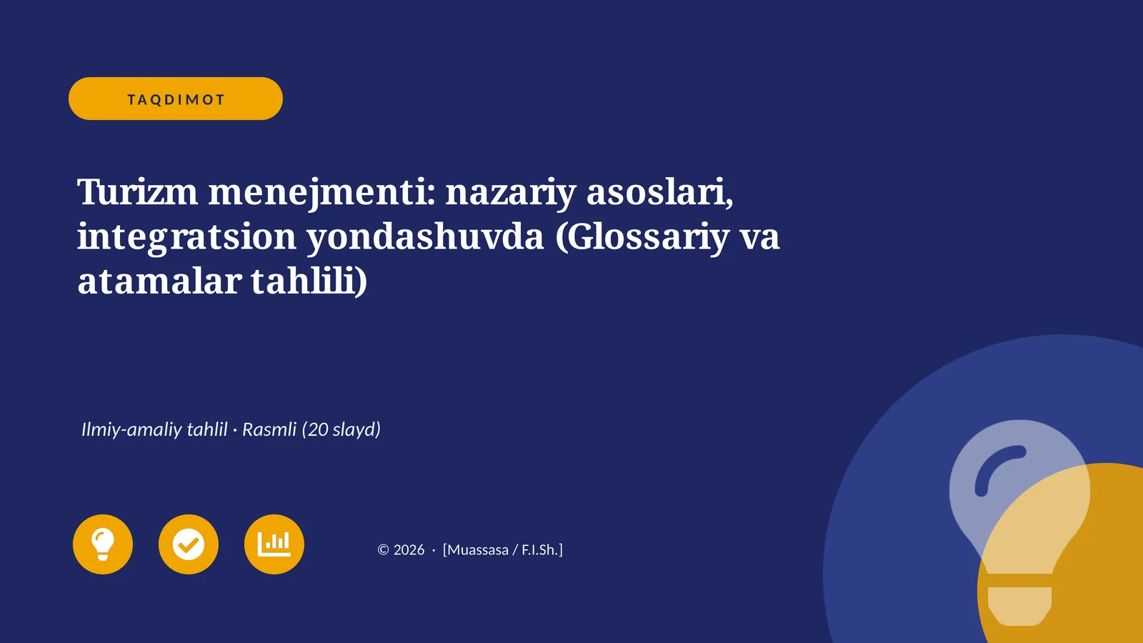 Turizm menejmenti: nazariy asoslari, integratsion yondashuvda (Glossariy va atamalar tahlili)