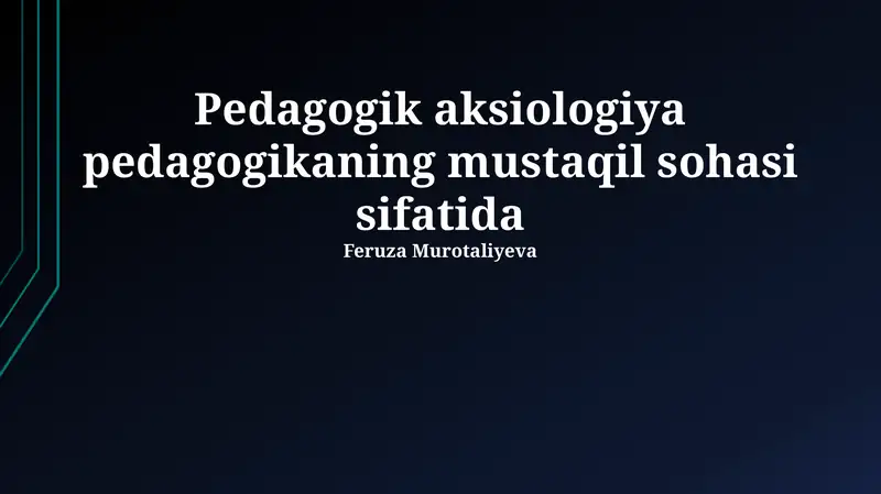 Pedagogik aksiologiya