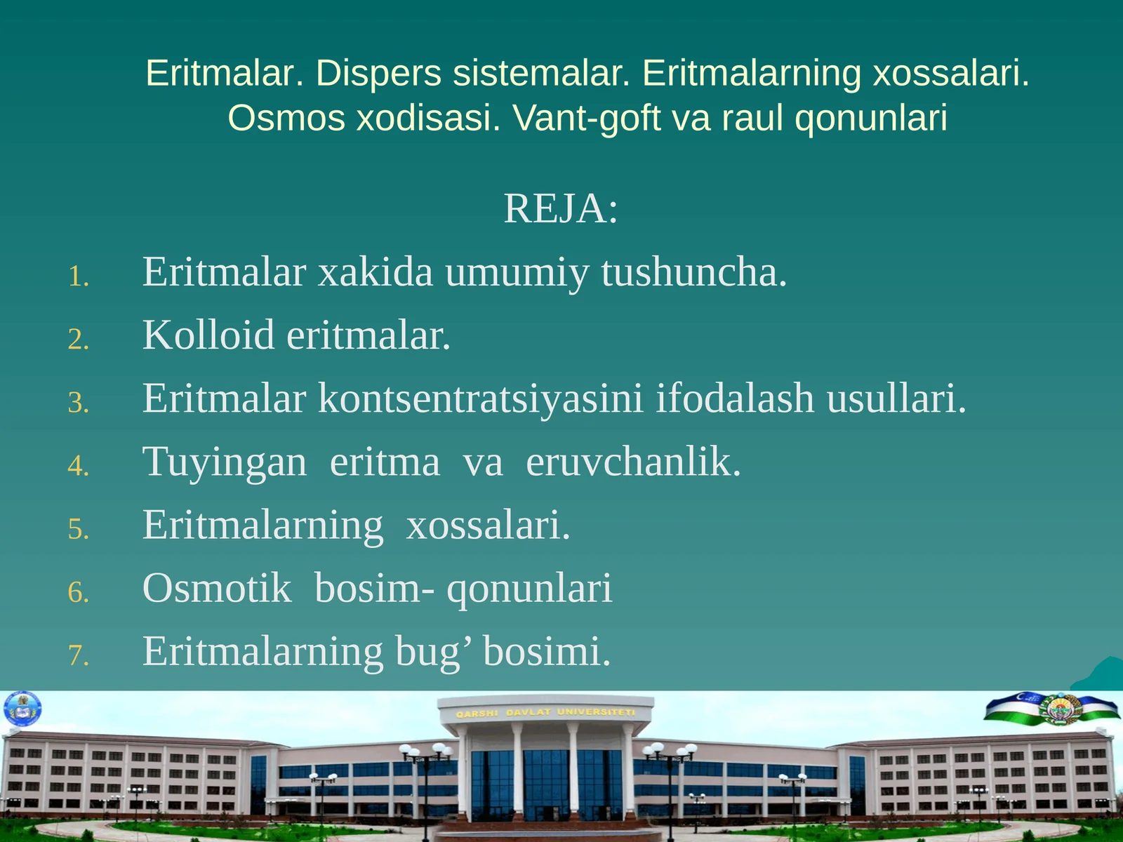 Eritmalar xakida umumiy tushuncha