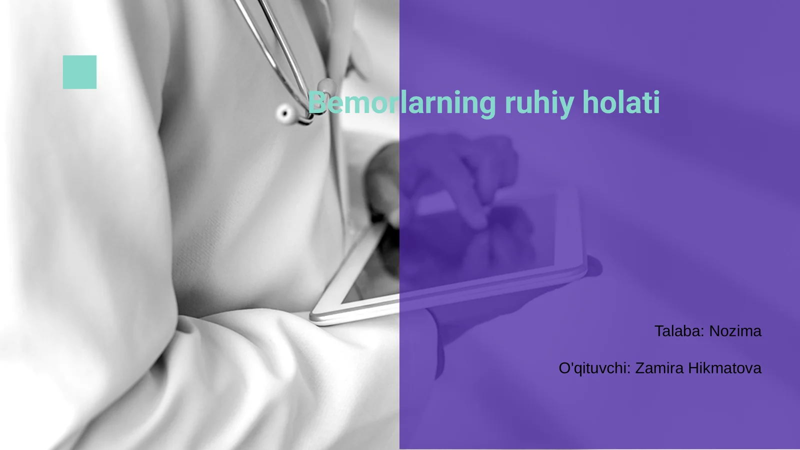 Bemorlarning ruhiy holati