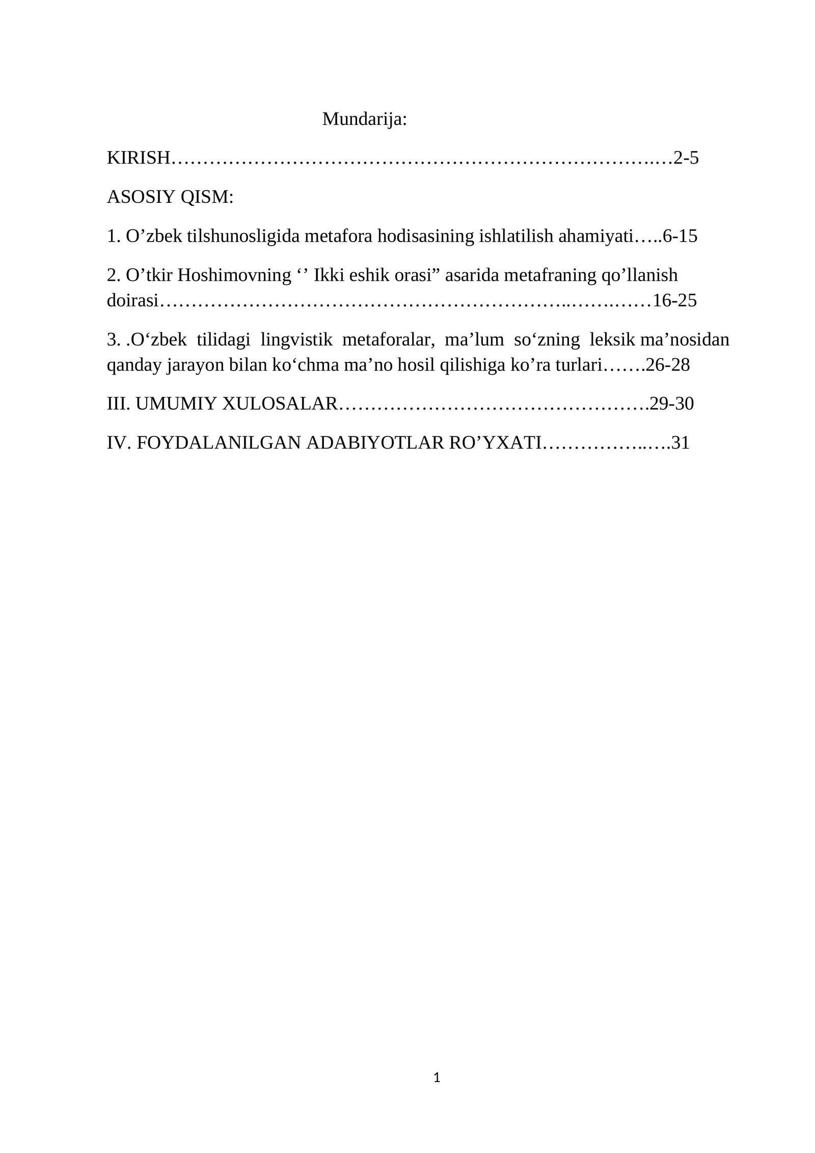 O’zbek tilshunosligida metafora hodisasining ishlatilish ahamiyati