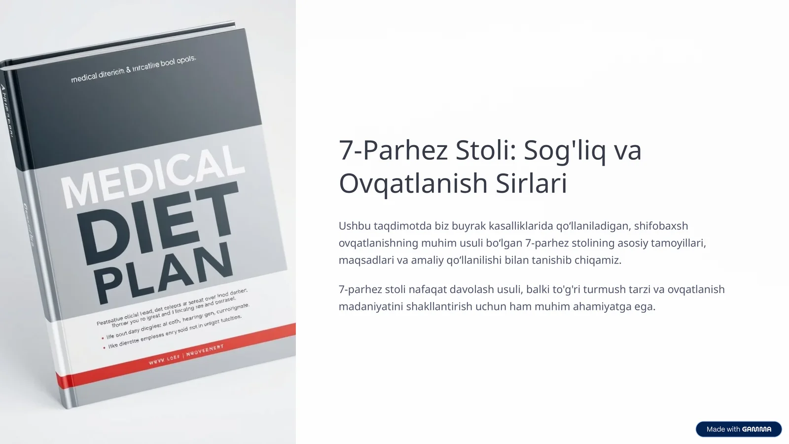 7-Parhez Stoli: Sog'liq va Ovqatlanish Sirlari