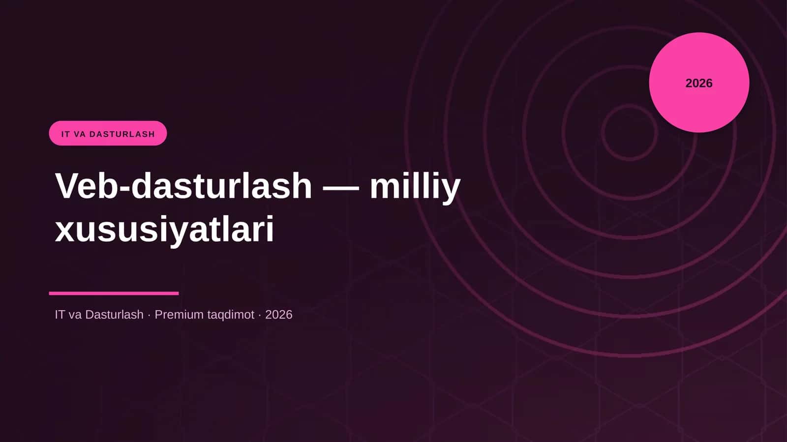 Veb-dasturlash — milliy xususiyatlari