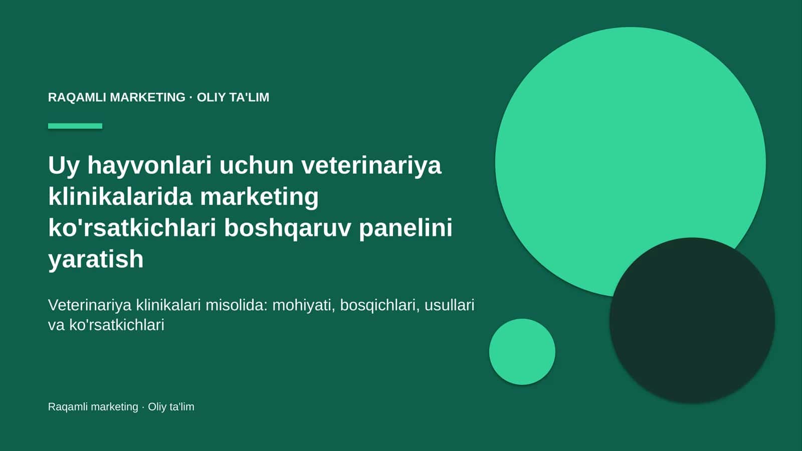 uy hayvonlari uchun veterinariya klinikalarida marketing ko'rsatkichlari boshqaruv panelini yaratish 2796