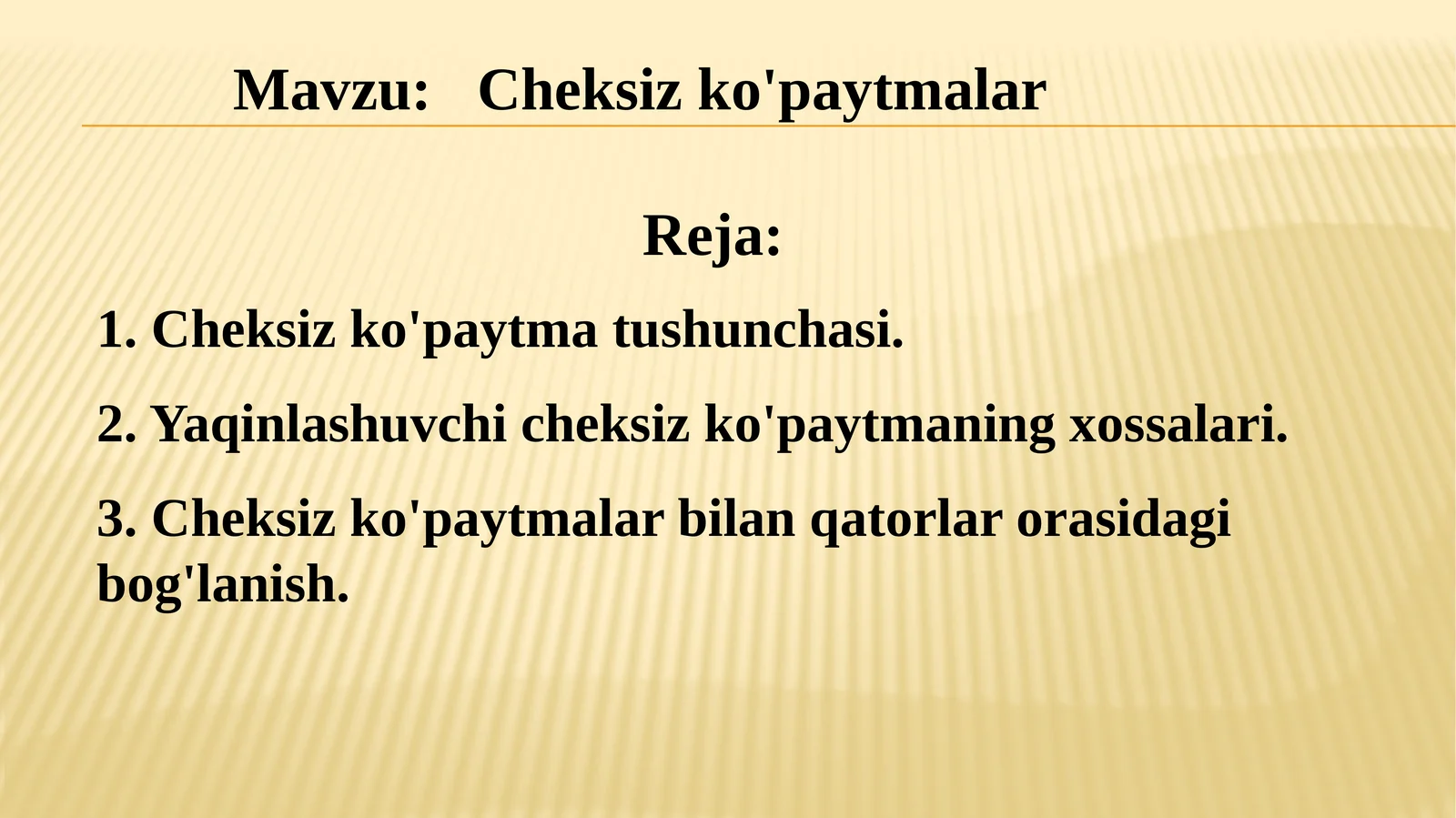 Cheksiz ko'paytmalar