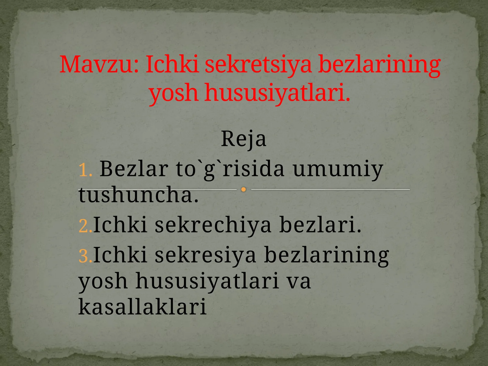 Ichki sekretsiya bazalarining yoshga doir xususiyatlari